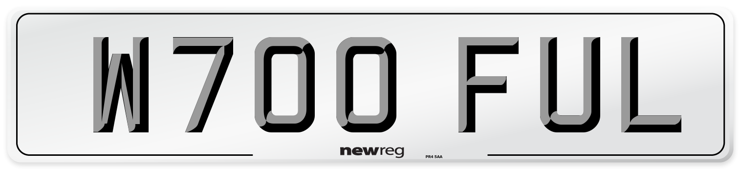 W700 FUL Number Plate from New Reg